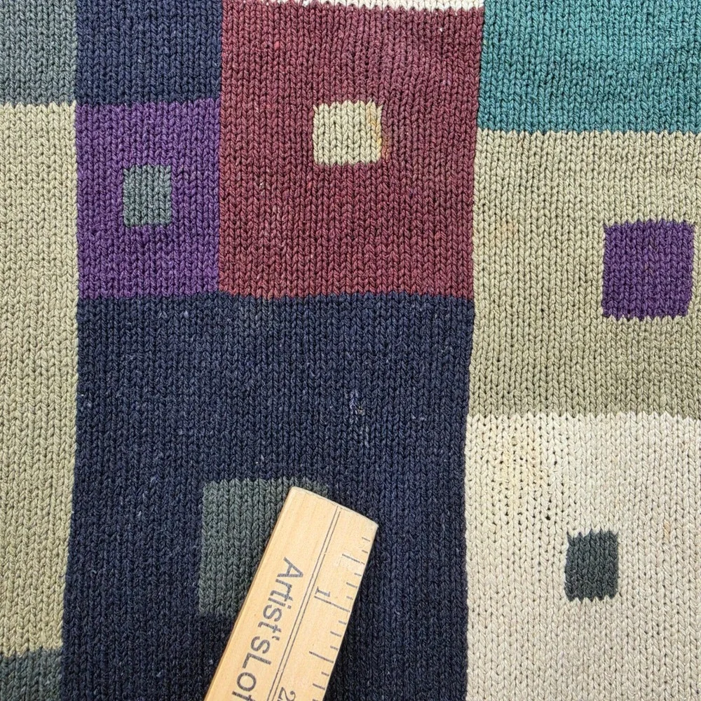 Vintage Bachrach Sweater Mens XXL Silk Cotton Geometric Abstract Art Knit - Picture 3 of 9